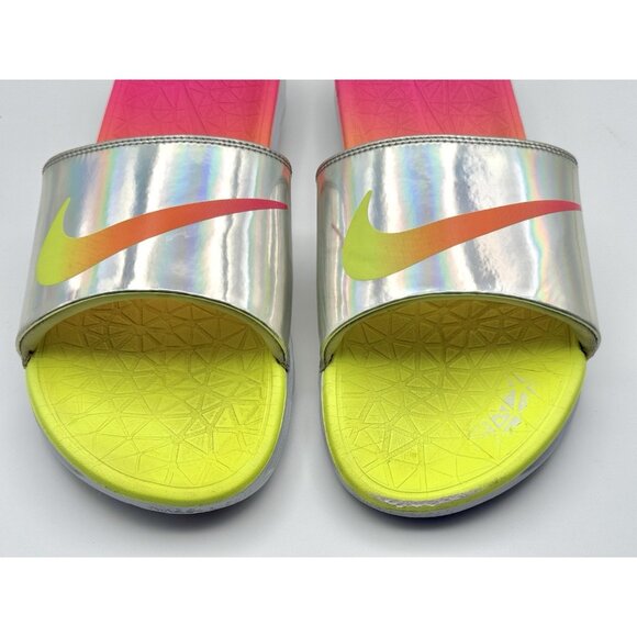 2016 Nike Benassi Solarsoft Rio Olympics USA sz 12 Pink & Lemon Slides Pre-Owned main image 10